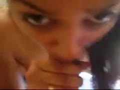 My long pecker is sucked by a young Latina prostitute till I cum in her mouth.